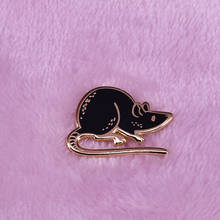 Black mouse enamel pin hooded rat brooch cute pet badge 2024 - buy cheap