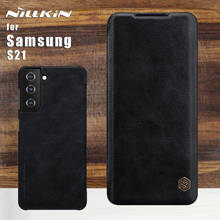 Nillkin-Funda de cuero qin para Samsung Galaxy S21, carcasa trasera protectora completa de 360 pulgadas, 5G, S21 2024 - compra barato
