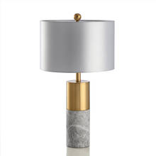 Simple modern light luxury marble creative stone copper plated villa living room bedroom bedside table lamp 2024 - buy cheap