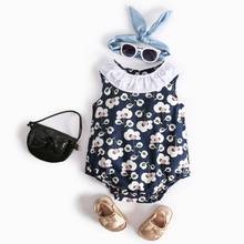 Sanlutoz Flowers Summer Baby Girls Bodysuits Newborn Cotton Baby Clothing Princess Infant Bodysuit Sleeveless 2024 - buy cheap