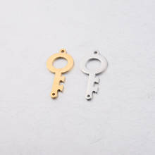 100% Stainless Steel Key Charm For Jewelry Making Gold/Silver Color Metal Key Charms Mirror Polished Wholesale 10pcs 2024 - buy cheap