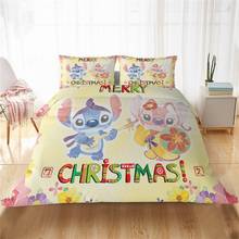 Disney Lilo & Stitch Christmas Bedding Sets Queen King Sizes Duvet Cover Children Bedroom Comforter Bedding Sets Luxury Decorate 2024 - buy cheap