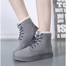 Women Boots 2020 Women Winter Snow Boots Warm Flat Platform Lace Up Ladies Casual Shoes New Flock Fur Suede Female Ankle Boots 2024 - buy cheap