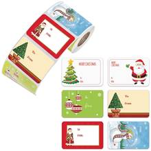 250pcs/roll 6 Designs Adhesive Christmas Gift Name Tags XMAS Stickers Present Seal Labels Christmas Decals Gift Package Decor 2024 - buy cheap