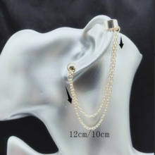 ex1210 New fashion personality alloy ear clip tassel chain earrings ear clip cuff jewelry men and women couple jewelry 1pcs 2024 - buy cheap