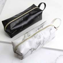 Marble Pencil Case for Girls Boy Pencilcase Makeup Storage Supplies Big Pen Cosmetic Bag Pencil Box Pencil Bag School Tools 2024 - buy cheap