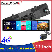 Whexune-novo espelho retrovisor de 12 polegadas, android 8.1, 2gb + 32gb, adas, câmera dvr, carro, 4g, wifi, gps, bluetooth, fhd, 1080p, gravador de vídeo 2024 - compre barato