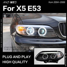 Akd estilo do carro lâmpada de cabeça para bmw x5 faróis 2004-2006 e53 led farol drl anjo olho hid bi xenon acessórios automóveis 2024 - compre barato