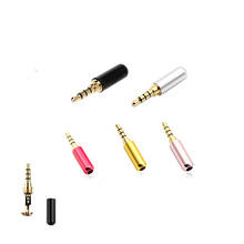DIY Earphone 3.5mm 4 Pole Stereo Jack Gold Plated Headphone Repair Jack Adapter Metal Alloy Audio Wire Solder Connector 2024 - buy cheap