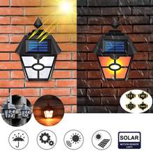 Retro Hex Solar Flame Lamp LED Light Control Plastic Waterproof IP65 Pane Courtyard Fence Garden Landscape Outdoor Wall Lighting 2024 - buy cheap