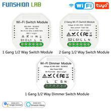 Diy wi fi inteligente 1/2 way 2 gang módulo de relé luz dimmer interruptor interruptor controle remoto sem fio trabalho com alexa google casa 2024 - compre barato