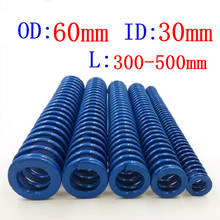 Hot Sale 1Pcs Od 60mm Id 30mm Length 300-500mm Blue Light Load Spiral Stamping Compression Die Spring Helical 2024 - buy cheap
