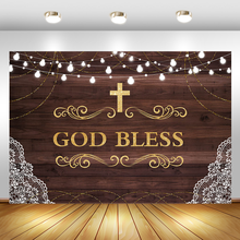 MOCSICKA God Bless Backdrop Rustic Wood  Baby Shower Background First Communion White Flowers Photo Background Banner Supplies 2024 - buy cheap