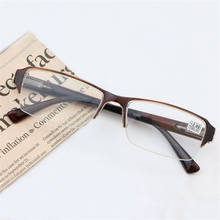 Мужские очки для чтения, черный с плоскими стеклами и половинной рамкой старый чтение зеркало спектакль диоптрий + 100 125 150 175 200 225 до + 400 R052 2024 - купить недорого