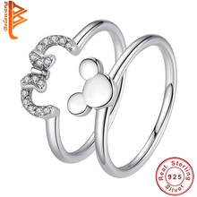 BELAWANG 925 Sterling Silver Ring Minnie Bow Knot Rings With Crystal For Women Wedding Party Gift Authentic Fine Jewelry 2024 - buy cheap