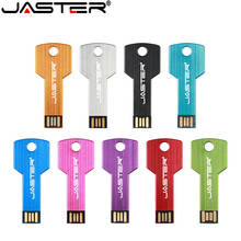 JASTER USB 2.0 pen flash drive 4GB 8GB 16GB 32GB 64GB metal drive pendrive memory stick key shape Custom logo 2024 - buy cheap