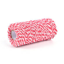 100m/Roll Cotton Bakers Twine String Cord Cotton Rope Cotton Cord Bottle Gift Box Decor Craft (Red+White) 2024 - buy cheap