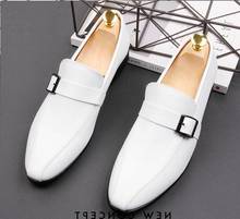2020 роскошные дизайнерские новые мужские деловые туфли с ремешками белого цвета мужские свадебные туфли Туфли-оксфорды для выпускного вечера 38-44 2024 - купить недорого