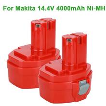 Никель-металлогидридный Аккумулятор для электроинструментов Makita PA14 14,4 4000 1420 1422 1435F JR140D 192699-A, 1433 в, 1434 мАч 2024 - купить недорого