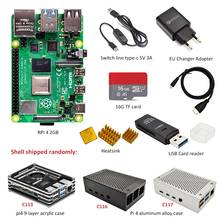 Raspberry Pi 4 B 2GB/4GB комплект 3 вида чехол + адаптер питания ЕС + линия переключения + 16GB / 32GB TF карта + USB кардридер 2024 - купить недорого