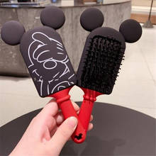 Pente de cabelo para meninas com estampa de mickey e minnie, pente de enfeite antiestático de desenho animado da disney, presilha de cabelo para crianças 2024 - compre barato