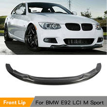 3 Series Carbon Fiber Car Front Bumper Lip Spoiler For BMW E92 LCI M Sport Coupe Only 2010 2011 FRP Unpainted 2024 - buy cheap