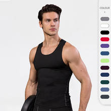 2022 new sports PRO men training tight vest basketball fitness running speed dry vest clothing tight stretch sleeveless T-shirt 2024 - buy cheap