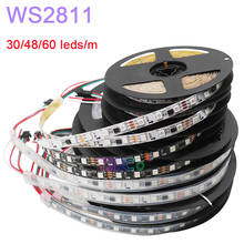 5m/roll DC12V Addressable WS2811 LED Strip Light WS2811 IC Smart 5050 RGB pixels LED Lamp Tape 30/48/60 leds/m IP30/IP65/IP67 2024 - купить недорого