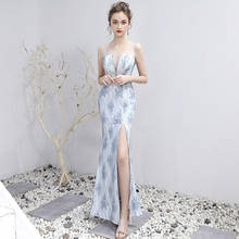 Lace Sexy See Through Long Cheongsam China Modern Mermaid Split Slim Qi Pao Women Chinese Evening Dress Qipao Oriental Style 2024 - buy cheap