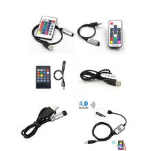 Bluebooth-tira de luces Led USB 4,0, mando a distancia para música, RGB, SMD 3528, 5050, luz de fondo para TV, DC 5V 2024 - compra barato