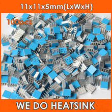 WE DO HEATSINK 100pcs 11x11x5mm DIY Aluminum Heat Sink Chip Radiator Cooler With Thermal Double Sided Adhesive Tape 2024 - buy cheap