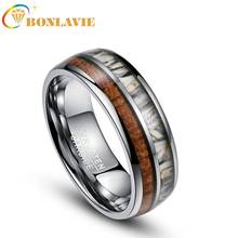 Nuncad 12 yards 8MM Wide Artichoke Wood Tungsten Steel Ring 2.5MM thickness red Camouflage rings T088R Jewelry rings 2024 - buy cheap