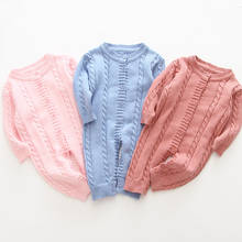 Macacão de bebê 2020 algodão, manga longa, tricô, peça única, inverno, unissex, roupas de bebê, menino, menina 2024 - compre barato