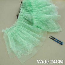8-24CM Luxury Tulle Mint 3D Eyelash Lace Dress Guipure Pleated Fabric Ruffle Trim Ribbon Curtains Skirt Sewing Fringe Appliques 2024 - buy cheap