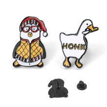 TV Series Friends Joey Hugsy Penguin Brooch Honk Goose Enamel Pin Men Women Cartoon Clothes Brooches Pins Gift 2024 - buy cheap