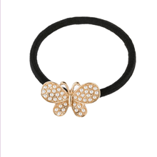 Formato de borboleta em liga dourada luz amarela com imitação de pérola corda preta círculo joias para cabelo para mulheres presente 2024 - compre barato