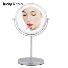 7 Polegada 10x ampliação cosméticos espelho de maquiagem forma redonda 2 lados rotação lupa ajustável tela sensível ao toque espelho de maquiagem 2024 - compre barato