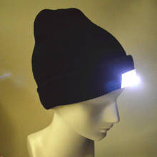 Gorro con iluminación de 5 luces LED para hombre y mujer, gorro cálido de invierno para caza, acampada, Color negro, a la moda, 5 colores 2024 - compra barato