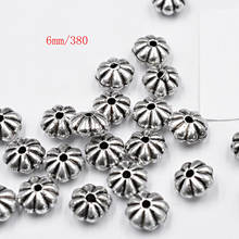 50pcs 6mm  Random Mixed silver color Tone Flying Saucer Oval European Charm Beads Fit Bracelets Necklaces Jewelry Findings 2024 - buy cheap