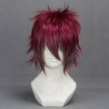 DIABOLIK LOVERS Sakamaki Ayato-pelo sintético corto resistente al calor, Color rojo oscuro mezclado, pelucas + gorro de peluca 2024 - compra barato