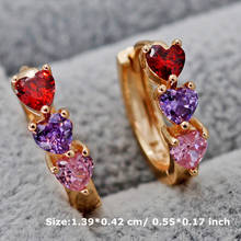 Fashion Jewelry Women's earring  Bohemian  Hoop Earrings Gold Earrings drop heart Zircon Earrings Gift accessories 2024 - buy cheap