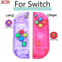 JCD-carcasa transparente para mando de Nintendo Switch, cubierta personalizada para Joy-Con, color rojo y azul, bricolaje, nueva 2024 - compra barato