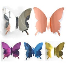 Pegatinas de espejo de mariposa y girasol 3D para pared, calcomanía de arte extraíble para decoración de fiesta, Festival, boda, habitación de niños, 12 unids/set por juego 2024 - compra barato