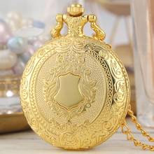 Luxury Golden Bells Case Design Retro Pattern Theme Quartz Pocket Watch Necklace Chain Vintage Fob Watches Reloj de bolsillo 2024 - buy cheap