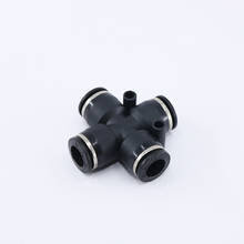 Black PZA series for 4/6/8/10/12MM Pneumatic Fitting 4-Way Cross Connector 2024 - buy cheap
