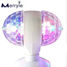 Automatic Rotation Crystal Stage Effect Light 6W E27 RGB Double Head Disco LED DJ Party Bulb Decor Holiday Christmas Birthday 2024 - buy cheap