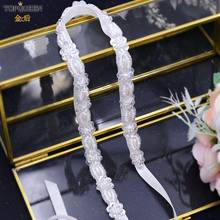 TOPQUEEN S382 Bride Wedding Dress Belt Clear Crystal Belts for Women Bridal Belt for Wedding Gown Belt DiamondBridal Accessory 2024 - buy cheap