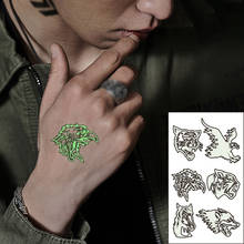Водостойкая Временная светящаяся татуировка, наклейка, тигр, Орел, лошадь, большое животное, ревущая голова, флэш, поддельные татуировки для женщин и мужчин 2024 - купить недорого