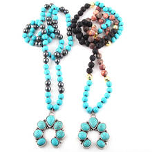 Fashion Bohemian Tribal Jewelry Turq Stone Long Knotted Moon Pendant Necklaces  Dropship 2024 - buy cheap