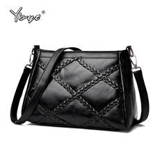 YBYT-Bolso de mano de cuero para mujer, de marca famosa bandolera de hombro, tejido a cuadros, color negro, Estilo vintage e informal 2024 - compra barato